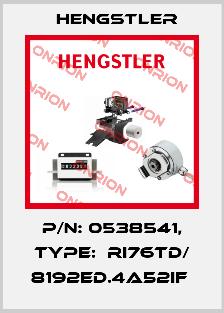 P/N: 0538541, Type:  RI76TD/ 8192ED.4A52IF  Hengstler