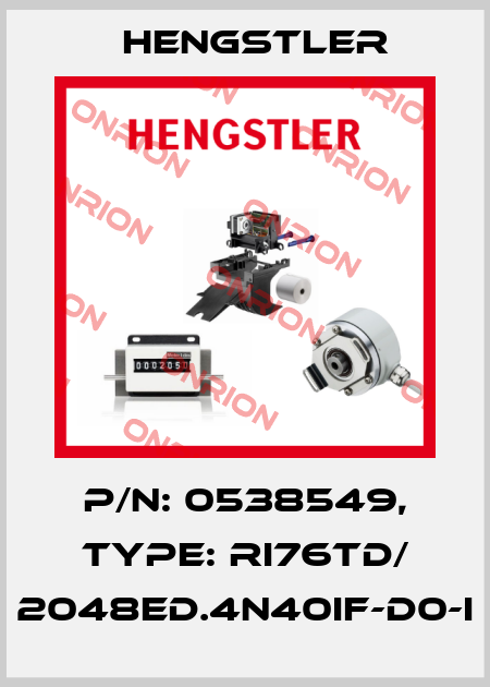 p/n: 0538549, Type: RI76TD/ 2048ED.4N40IF-D0-I Hengstler