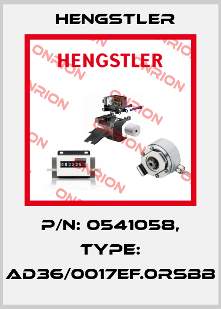 p/n: 0541058, Type: AD36/0017EF.0RSBB Hengstler