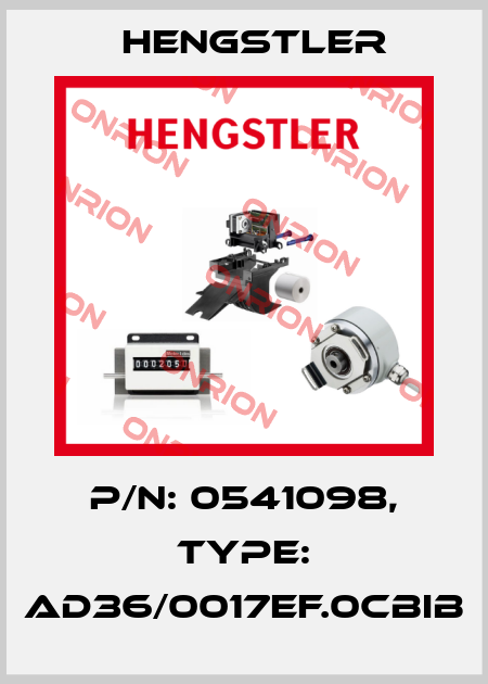 p/n: 0541098, Type: AD36/0017EF.0CBIB Hengstler