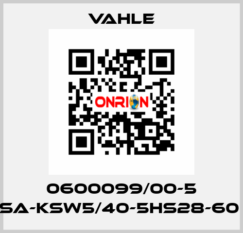 0600099/00-5 SA-KSW5/40-5HS28-60  Vahle