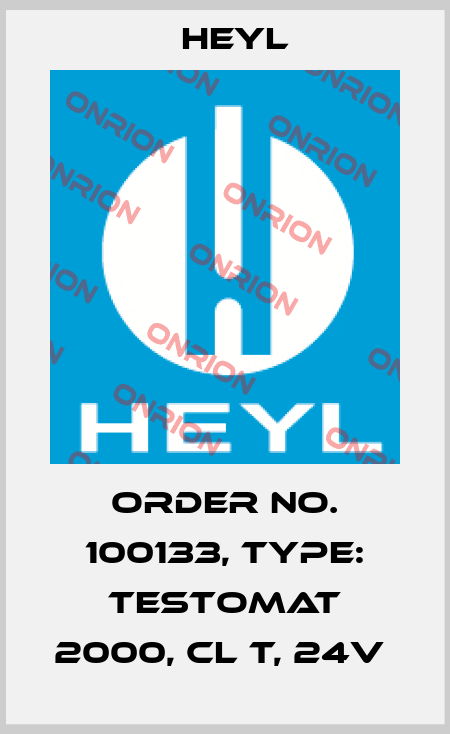 Order No. 100133, Type: Testomat 2000, Cl T, 24V  Heyl