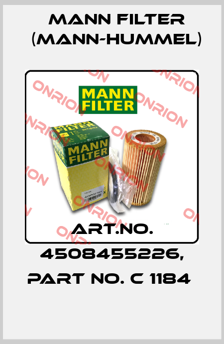 Art.No. 4508455226, Part No. C 1184  Mann Filter (Mann-Hummel)