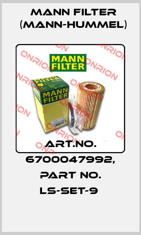 Art.No. 6700047992, Part No. LS-Set-9  Mann Filter (Mann-Hummel)