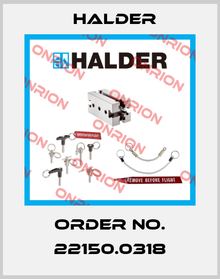 Order No. 22150.0318 Halder