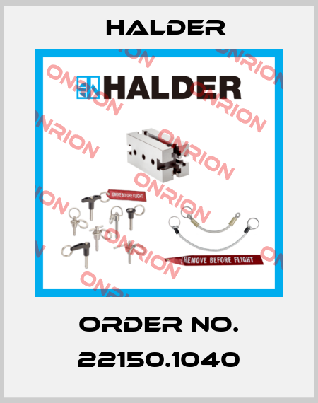 Order No. 22150.1040 Halder
