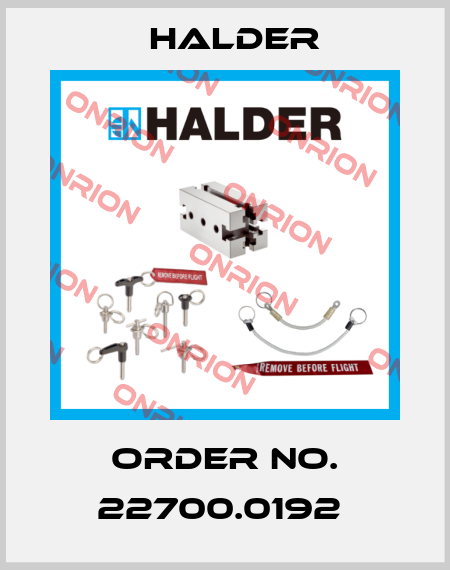 Order No. 22700.0192  Halder