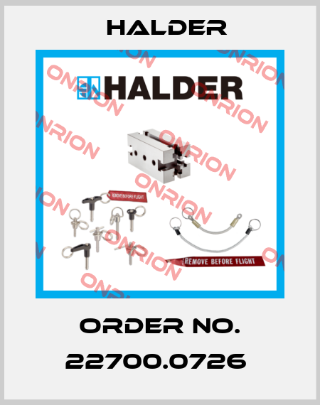 Order No. 22700.0726  Halder