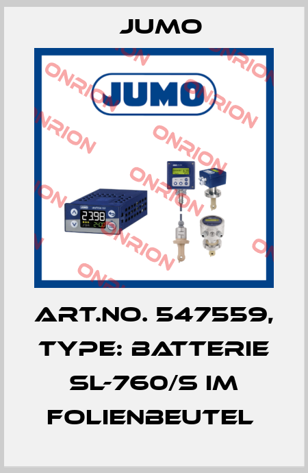 Art.No. 547559, Type: Batterie SL-760/S im Folienbeutel  Jumo