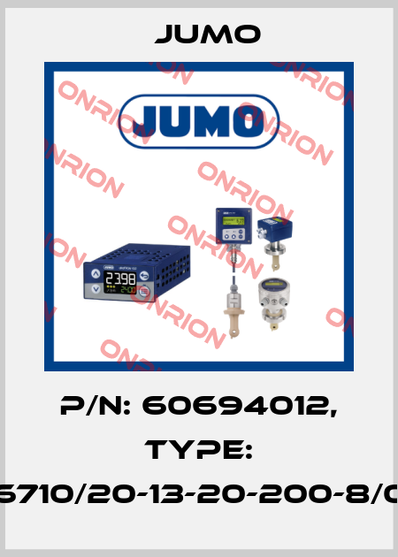 p/n: 60694012, Type: 606710/20-13-20-200-8/000 Jumo