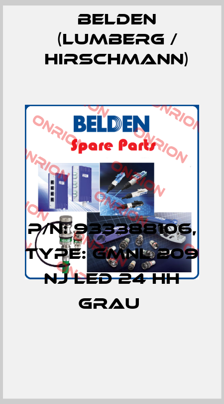 P/N: 933388106, Type: GMNL 209 NJ LED 24 HH grau  Belden (Lumberg / Hirschmann)