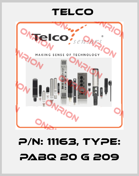 p/n: 11163, Type: PABQ 20 G 209 Telco