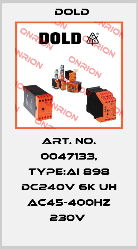 Art. No. 0047133, Type:AI 898 DC240V 6K UH AC45-400HZ 230V  Dold