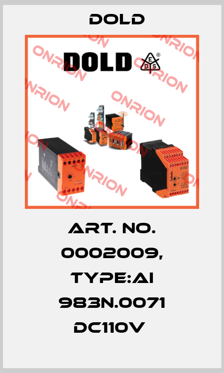 Art. No. 0002009, Type:AI 983N.0071 DC110V  Dold