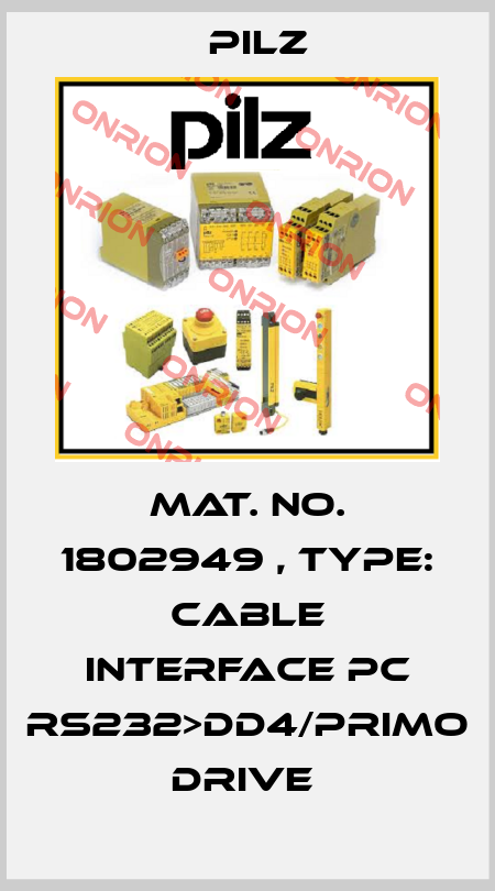 Mat. No. 1802949 , Type: Cable interface PC RS232>DD4/primo Drive  Pilz