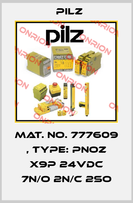 Mat. No. 777609 , Type: PNOZ X9P 24VDC 7n/o 2n/c 2so Pilz
