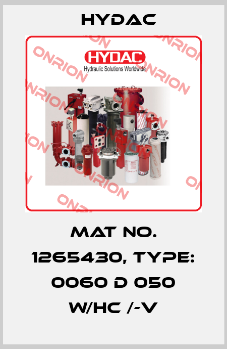 Mat No. 1265430, Type: 0060 D 050 W/HC /-V Hydac