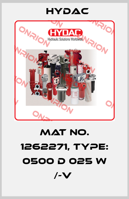 Mat No. 1262271, Type: 0500 D 025 W /-V  Hydac