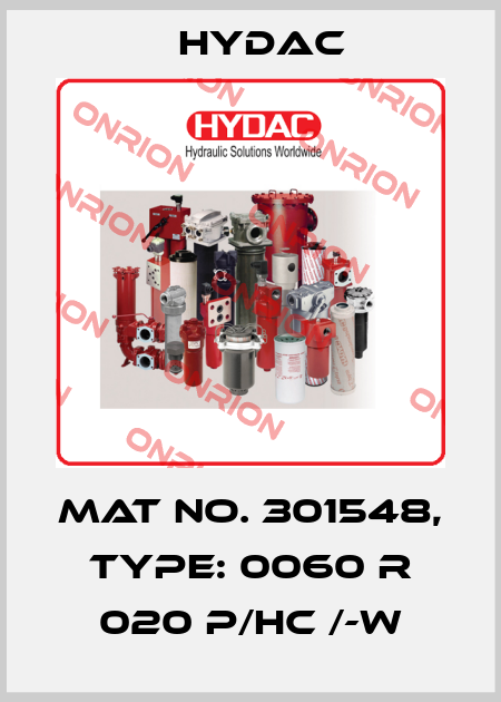 Mat No. 301548, Type: 0060 R 020 P/HC /-W Hydac