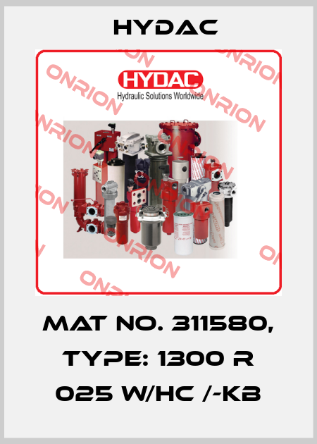 Mat No. 311580, Type: 1300 R 025 W/HC /-KB Hydac