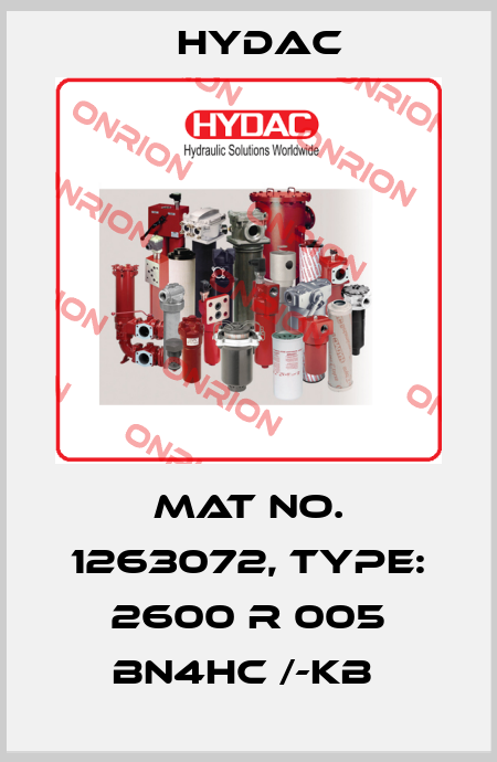 Mat No. 1263072, Type: 2600 R 005 BN4HC /-KB  Hydac