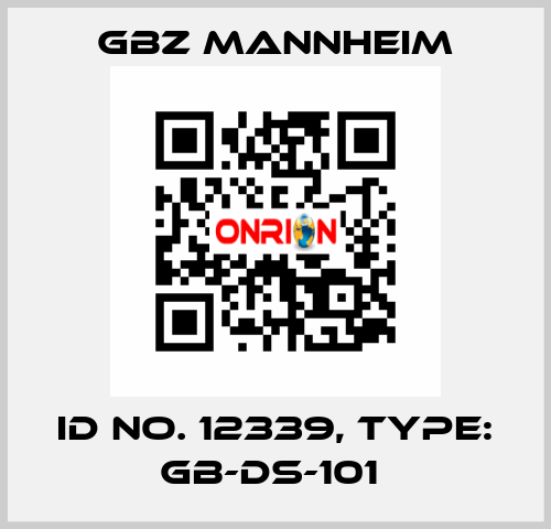 Id No. 12339, Type: GB-DS-101  GBZ MANNHEIM