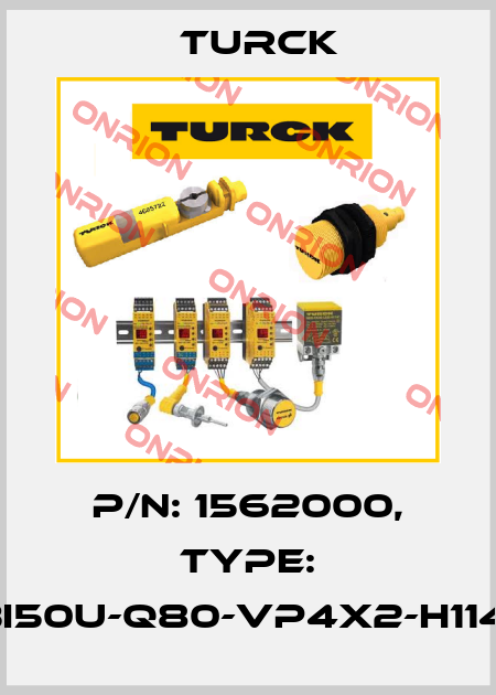 p/n: 1562000, Type: BI50U-Q80-VP4X2-H1141 Turck
