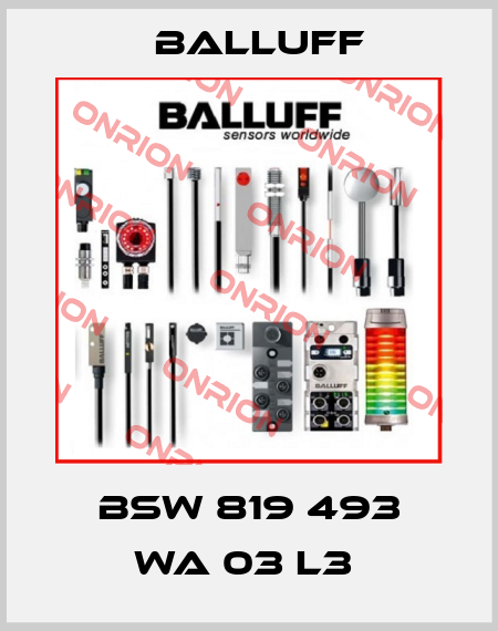 BSW 819 493 WA 03 L3  Balluff