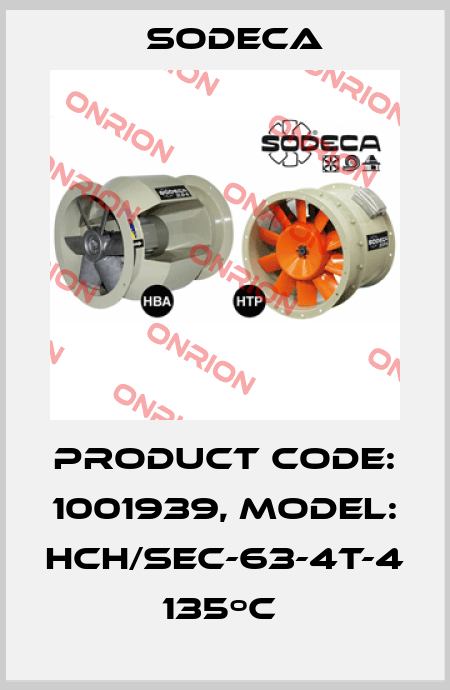 Product Code: 1001939, Model: HCH/SEC-63-4T-4 135ºC  Sodeca