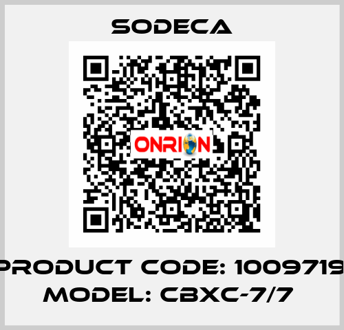 Product Code: 1009719, Model: CBXC-7/7  Sodeca