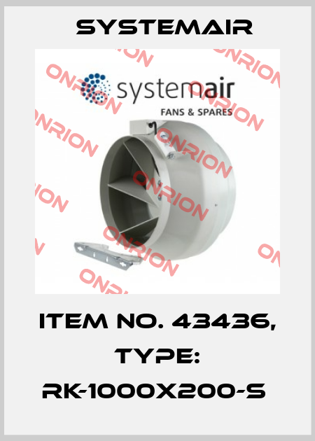 Item No. 43436, Type: RK-1000x200-S  Systemair