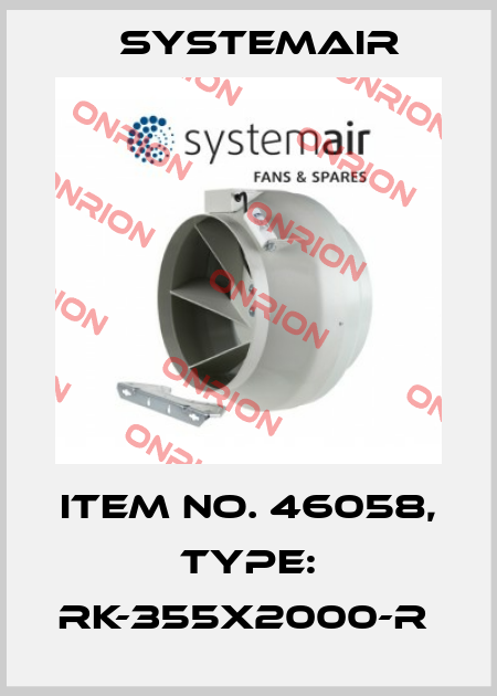 Item No. 46058, Type: RK-355x2000-R  Systemair