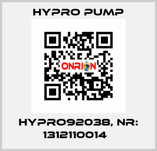 HYPRO92038, Nr: 1312110014   Hypro Pump