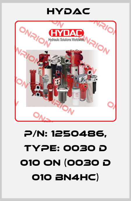P/N: 1250486, Type: 0030 D 010 ON (0030 D 010 BN4HC) Hydac