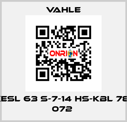 KESL 63 S-7-14 HS-KBL 781 072  Vahle