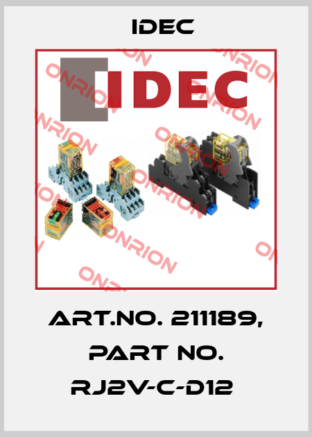 Art.No. 211189, Part No. RJ2V-C-D12  Idec