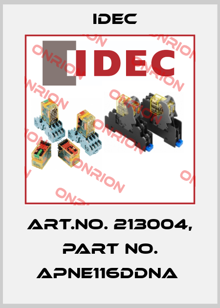 Art.No. 213004, Part No. APNE116DDNA  Idec