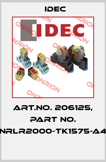 Art.No. 206125, Part No. NRLR2000-TK1575-A4  Idec