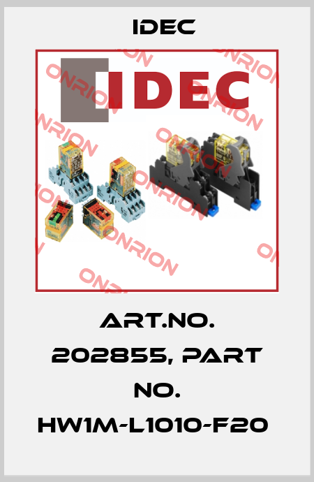 Art.No. 202855, Part No. HW1M-L1010-F20  Idec