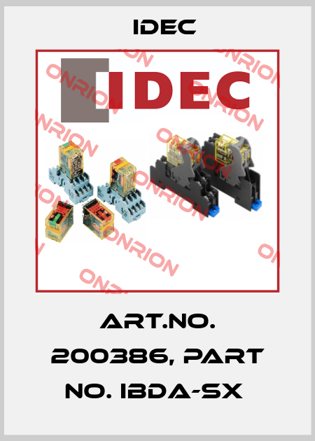Art.No. 200386, Part No. IBDA-SX  Idec