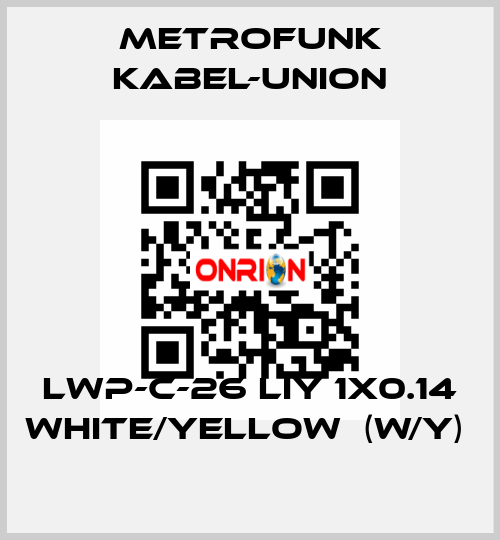 LWP-C-26 LIY 1x0.14 white/yellow  (W/Y)  METROFUNK KABEL-UNION