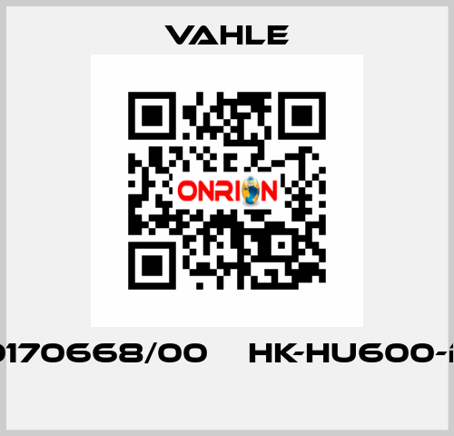 0170668/00    HK-HU600-D  Vahle