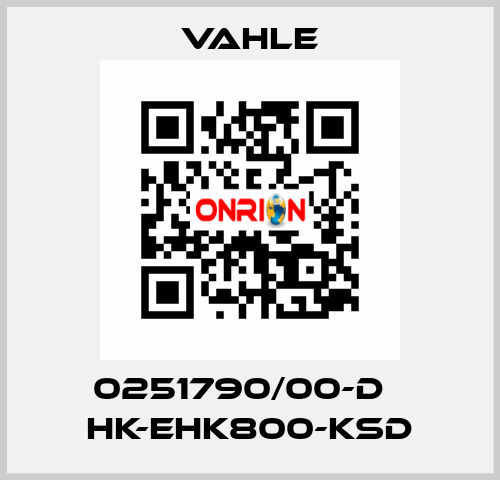 0251790/00-D    HK-EHK800-KSD  Vahle