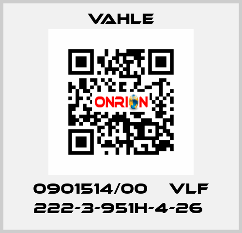 0901514/00    VLF 222-3-951H-4-26  Vahle