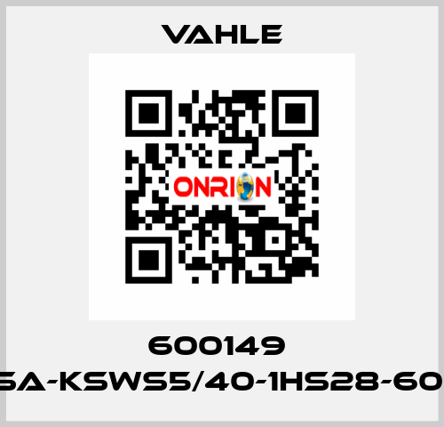 600149  SA-KSWS5/40-1HS28-60  Vahle