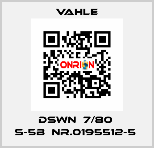 DSWN  7/80  S-5B，Nr.0195512-5  Vahle