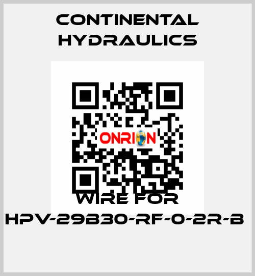 wire for HPV-29B30-RF-0-2R-B  Continental Hydraulics