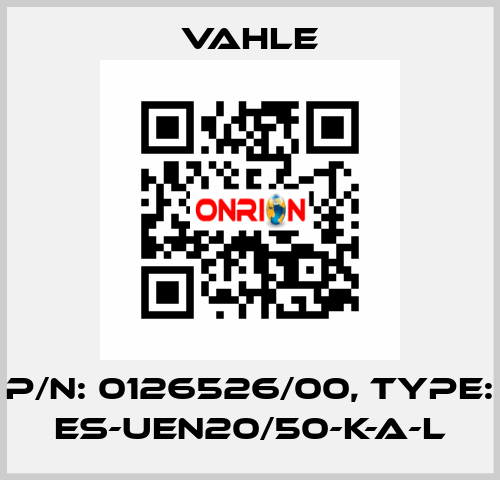 P/n: 0126526/00, Type: ES-UEN20/50-K-A-L Vahle