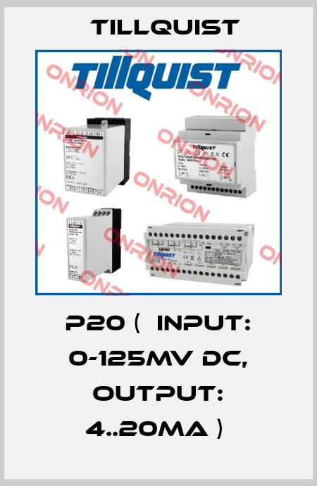 P20 (  Input: 0-125mV DC, Output: 4..20mA )  Tillquist