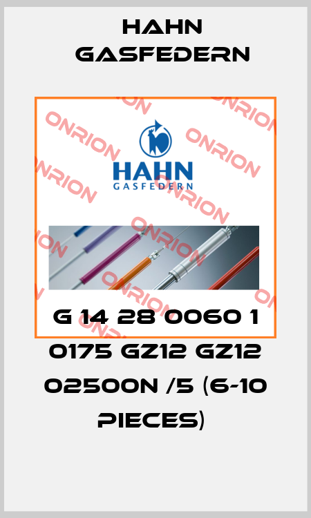 G 14 28 0060 1 0175 GZ12 GZ12 02500N /5 (6-10 pieces)  Hahn Gasfedern